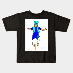 Bhangra Dancer blue Kids T-Shirt